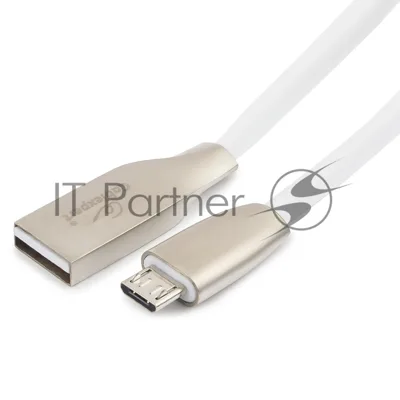 Кабель USB 2.0 Cablexpert CC-G-mUSB01W-1M, AM/microB, серия Gold, длина 1м, белый, блистер