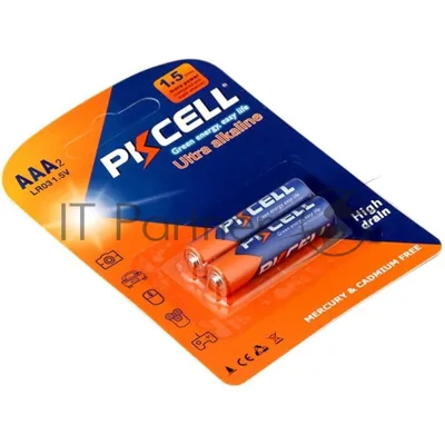 Щелочной/алкалиновый элемент питания PKCELL LR03-2B тип - AAА 2 шт в блистере