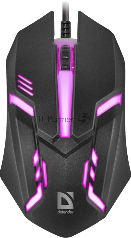 Мышь проводная Defender Cyber MB-560L черный, 1200 dpi, USB, кнопки - 3