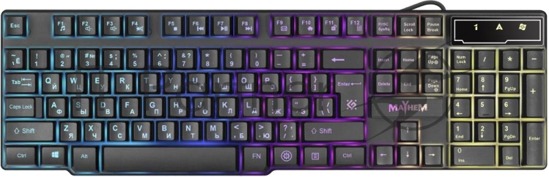 Клавиатура Defender Mayhem GK-360DL проводная, USB Type-A, чёрный