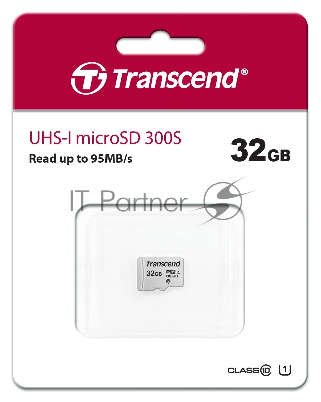 Флеш карта microSD 32Gb Transcend microSDHC Class 10 UHS-1 U1, (без адаптера), TLC