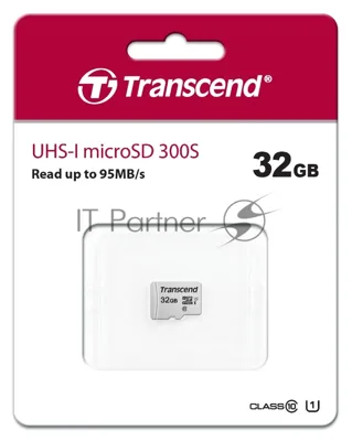 Флеш карта microSD 32Gb Transcend microSDHC Class 10 UHS-1 U1, (без адаптера), TLC