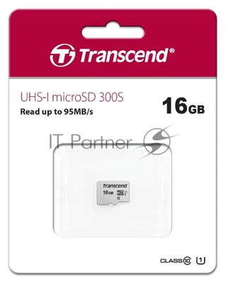 Флеш карта microSD 16Gb Transcend microSDHC Class 10 UHS-1 U1, (без адаптера), TLC