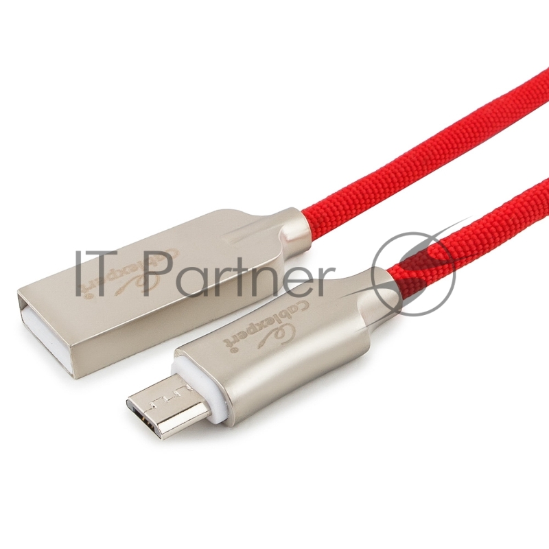 Кабель USB2.0 Cablexpert CC-P-mUSB02R-1M, AM/microB, серия Platinum, длина 1м, красный, блистер