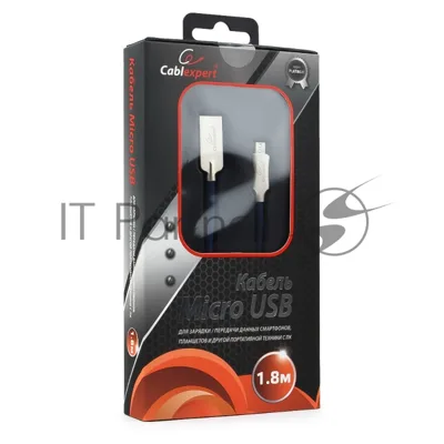 Кабель USB2.0 Cablexpert CC-P-mUSB02Bl-1.8M, AM/microB, серия Platinum, длина 1.8м, синий, блистер