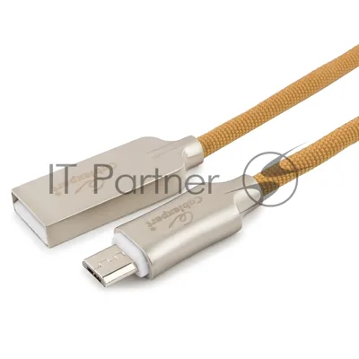 Кабель USB2.0 Cablexpert CC-P-mUSB02Gd-1.8M, AM/microB, серия Platinum, длина 1.8м, золотой, блистер