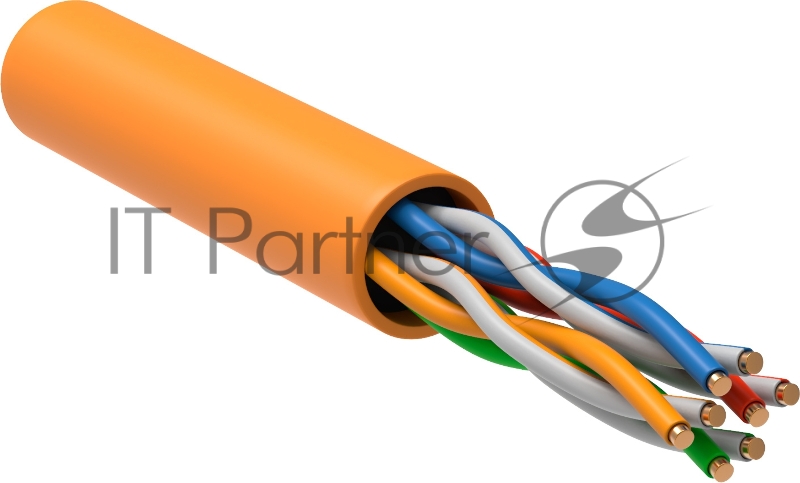 Кабель связи витая пара ITK U/UTP, кат.5E 4x2х24AWG solid, LSZH, 305м, оранжевый ITK Кабель связи витая пара U/UTP, кат.5E 4x2х24AWG solid, LSZH, 305м, оранжевый
