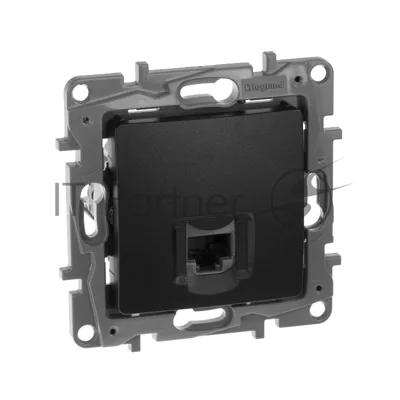 Информационная розетка RJ 45, категория 5e, UTP, Etika, антрацит