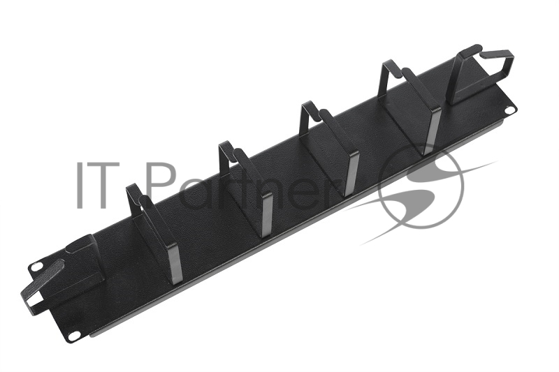 Органайзер кабельный горизонтальный 19" 2U, 6 колец, черный