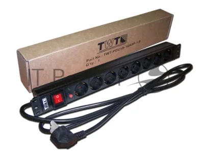Блок розеток 19" 8 шт., 16A 250V, шнур питания 3.0 м