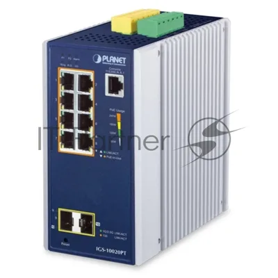 Коммутатор PLANET IGS-10020PT, 8×1 Гбит/с PoE + 2×2.5 Гбит/с SFP, управляемый