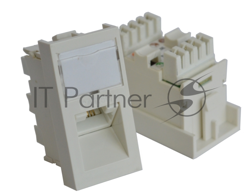 Вставка RJ-45 UTP Cat.5E, 22.5x45 мм угловая, с маркировкой, белая