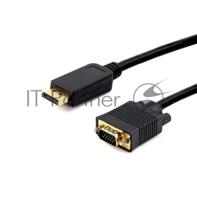 Кабель DisplayPort->VGA Cablexpert CCP-DPM-VGAM-6, 1,8м, 20M/15M, черный, экран, пакет