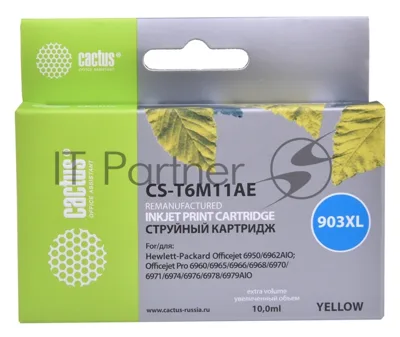 Картридж струйный Cactus CS-T6M11AE №903XL желтый (10 мл) для HP OJP 6950/6960/6970