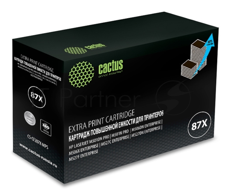 Картридж лазерный Cactus CS-CF287X-MPS черный (24000 стр.) для HP LJ M506dn/M506n/M506x