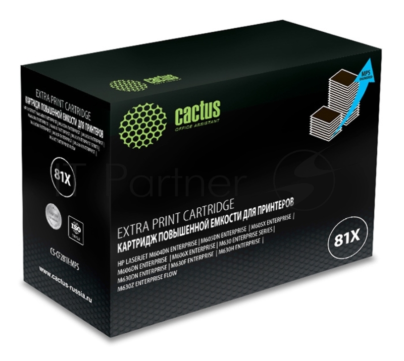 Картридж лазерный Cactus CS-CF281X-MPS черный (30000 стр.) для HP LJ Ent M630/M605dn/M606dn/M605x