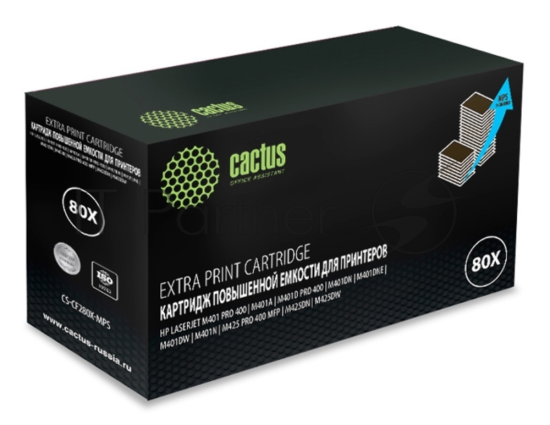 Картридж лазерный Cactus CS-CF280X-MPS черный (13000 стр.) для HP LJ Pro 400/M401/M425