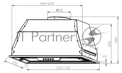 Вытяжка встраиваемая LEX GS Bloc P 600 белый управление: кнопочное (1 мотор)