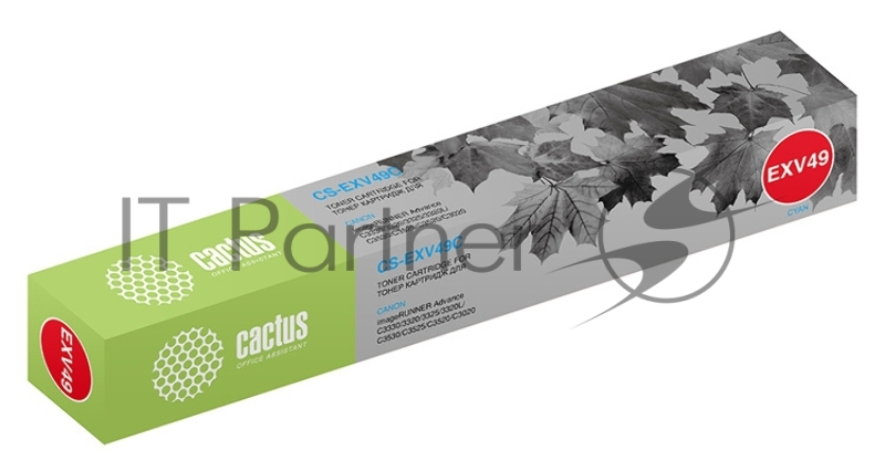 Картридж лазерный Cactus CS-EXV49C голубой (19000 стр.) для Canon IR C3320/C3320i/C3325i/C3330i/C3500/C3520i MFP/C3525i MFP/C3530i MFP