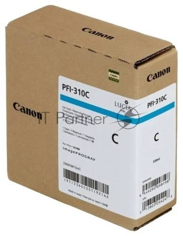Картридж струйный Canon PFI-310 C 2360C001 голубой (330 мл) для Canon TX-2000/TX-3000/TX-4000