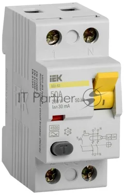 Выключатель дифференциального тока (УЗО) IEK MDV10-2-050-030 ВД1-63 2Р 50А 30мА IEK