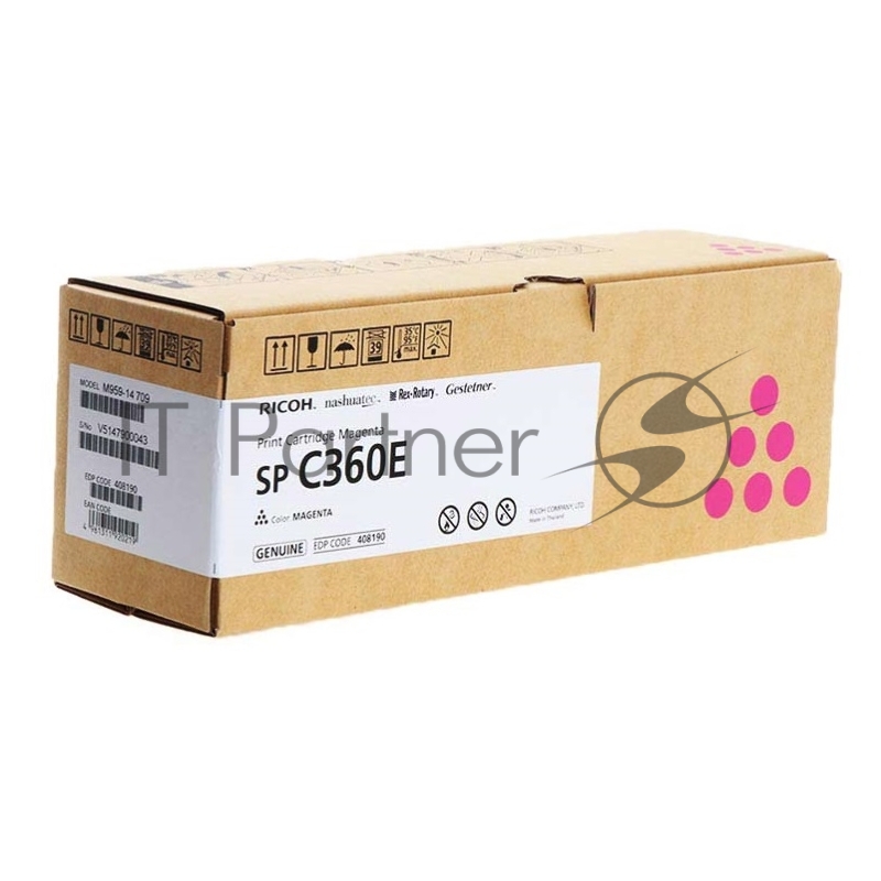 Картридж лазерный тип SP C360E малиновый для Ricoh SP C360DNw/SP C360SNw/SP C360SFNw/SP C361SFNw (1,5K)