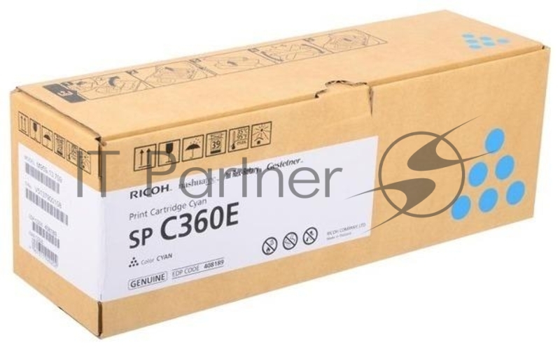 Картридж лазерный голубой, тип SP C360E Ricoh SP C360DNw/SP C360SNw/SP C360SFNw/SP C361SFNw (1,5K)