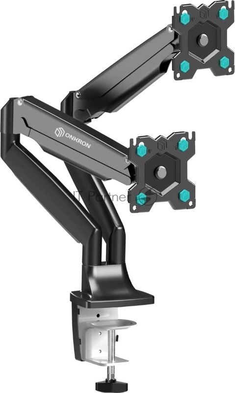 Кронштейн для 2 мониторов ONKRON G200 для монитора 13"-32" настольный, черный