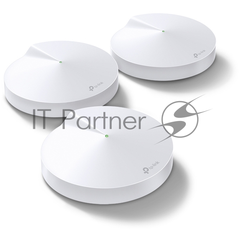 Маршрутизатор TP-Link TP-Link DECO M5(3-PACK) AC1300 Домашняя Wi-Fi система, чипсет Qualcomm, два диапазона (Dual-Band), поддержка стандартов 802.11ac/a/b/g/n, 717 МГц четырехъядерный процессор, Bluetooth 4.2, 2 гигабитных порта Ethernet, 1 порт USB Type-C, 4 встроенные антенны, 256QAM, MU-MIMO, HomeCare