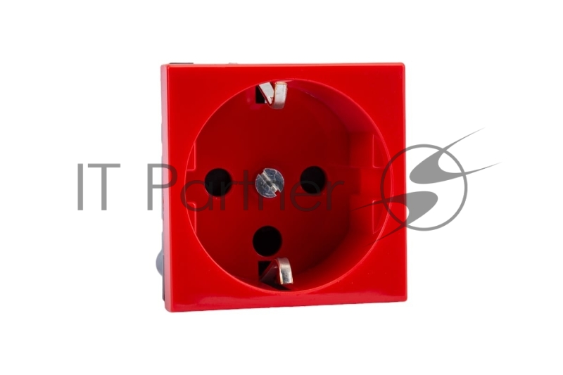 Механизм розетки Legrand 1-м СП Mosaic 2 модульный, с заземлением, красный Legrand 077214 124965