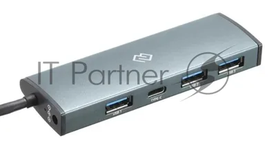 USB-концентратор Digma HUB-3U3.0С-UC-G, USB-C, USB 3.0 4 порта, USB