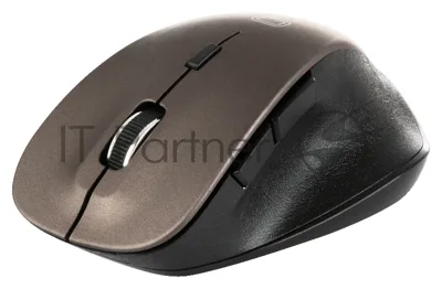 Мышь беспроводная Qumo Office Elite M55 коричневый, 2400 dpi, радиоканал, USB, кнопки - 6