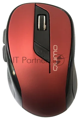 Мышь беспроводная Qumo Office Line M62 красный, 1600 dpi, радиоканал, USB, кнопки - 6