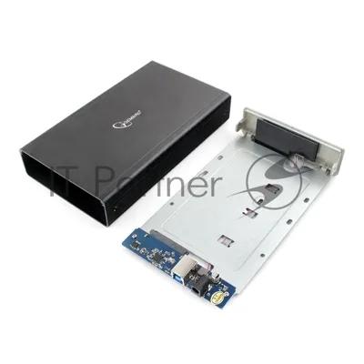 Внешний корпус 3.5" Gembird EE3-U3S-80, черный, USB 3.0, SATA, HDD/SSD, алюминий, сенсорная кнопка, блок питания