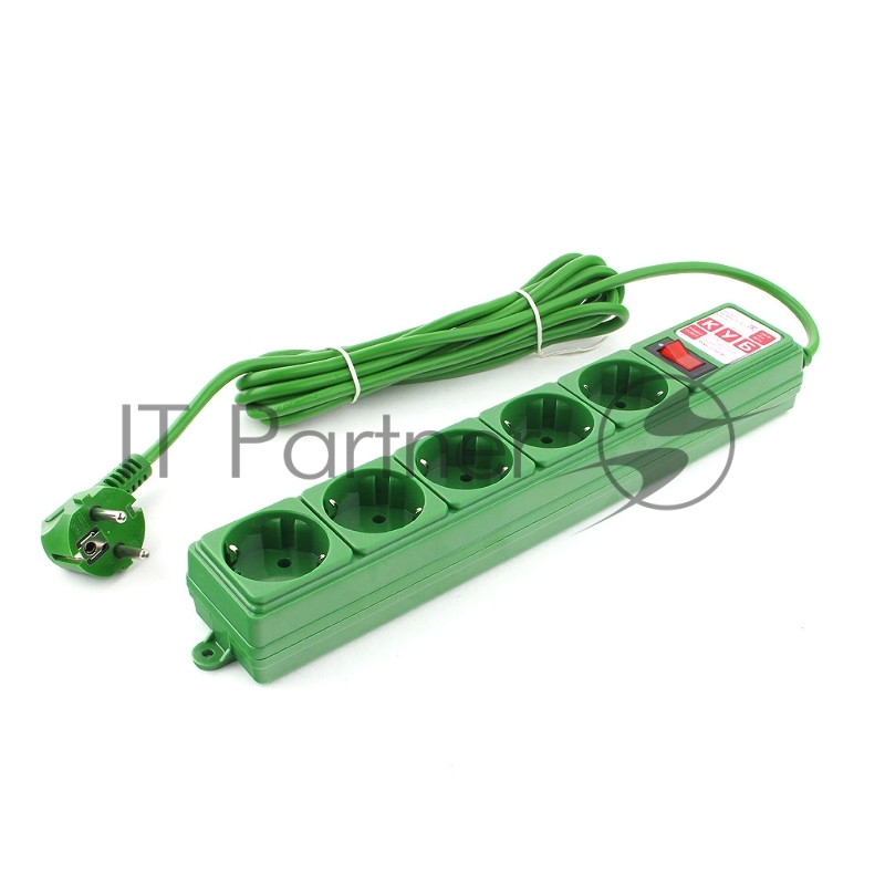 Фильтр-удл. Power Cube PC 3м 5р, зел. 10А/2,2кВт