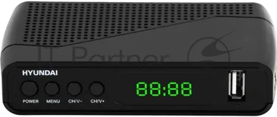 Приставка для цифрового ТВ Hyundai H-DVB500 черный, DVB-T2, DVB-T, DVB-C, HDMI, USB 2.0 х2