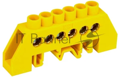 Шина Iek YNN10-812-6DP-K05 PE "земля" в комб DIN-изол "Стойка" ШНИ-8х12-6-КС-Ж ИЭК