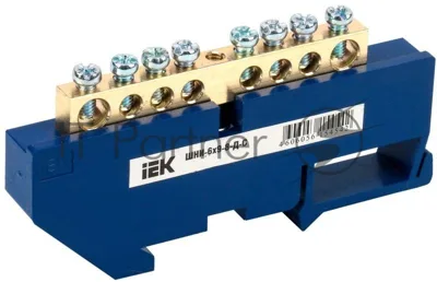 Шина IEK YNN10-69-8D-K07 N "ноль" на DIN-изол ШНИ-6х9-8-Д-С IEK