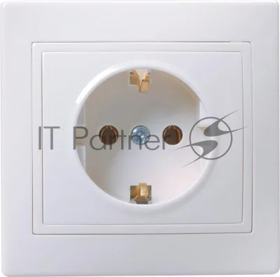 Розетка IEK ERK14-K01-16-DM РС10-3-КБ 1местн. c з/к без защ.штор. 16А КВАРТА (белый)
