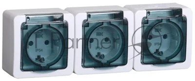 Розетка силовая IEK ERMP32-K03-16-54-EC РСб23-3-ГПБд роз 3м с з/к о/у IP54 (дымчатый) ГЕРМЕС PLUS