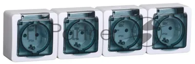 Розетка IEK ERMP42-K03-16-54-EC РСб24-3-ГПБд роз 4м с з/к о/у IP54 (дымчатый) ГЕРМЕС PLUS