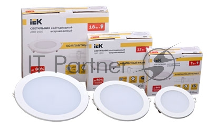 Светильник IEK LDVO0-1602-1-7-K02 ДВО 1602 белый круг LED 7Вт 4000К IP20 алюм. корпус, диам 120 мм