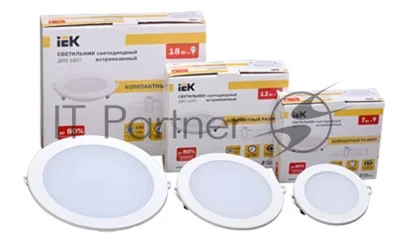 Светильник IEK LDVO0-1602-1-7-K02 ДВО 1602 белый круг LED 7Вт 4000К IP20 алюм. корпус, диам 120 мм