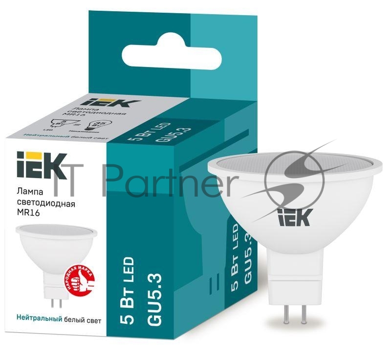Лампа cветодиодная IEK LLE-MR16-5-230-40-GU5 ECO MR16 софит 5Вт 230В 4000К GU5.3