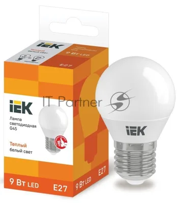 Лампа cветодиодная IEK LLE-G45-9-230-30-E27 ECO G45 шар 9Вт 230В 3000К E27