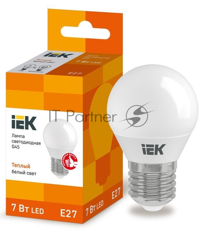 Лампа cветодиодная IEK LLE-G45-7-230-30-E27 ECO G45 шар 7Вт 230В 3000К E27