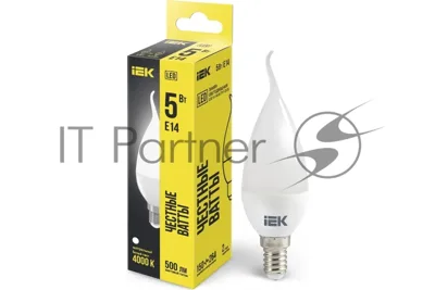 Лампа cветодиодная IEK LLE-CB35-5-230-40-E14 ECO CB35 свеча на ветру 5Вт 230В 4000К E14