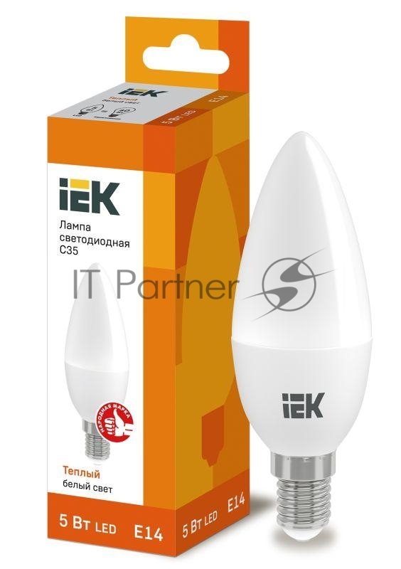 Лампа cветодиодная Iek LLE-C35-5-230-30-E14 ECO C35 свеча 5Вт 230В 3000К E14 IEK