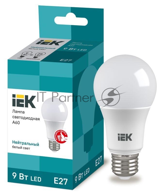 Лампа cветодиодная IEK LLE-A60-9-230-40-E27 ECO A60 шар 9Вт 230В 4000К E27