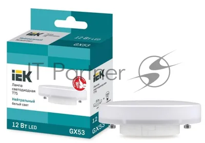 Лампа cветодиодная IEK LLE-T80-12-230-40-GX53 ECO T75 таблетка 12Вт 230В 4000К GX53